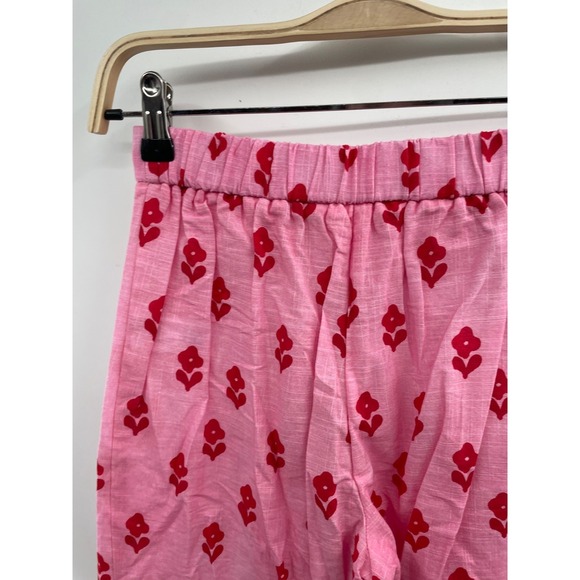 NWT Zara Pajama Pants Girls 9-10 Years Pink/Red Floral Straight Leg Pockets - Picture 7 of 13